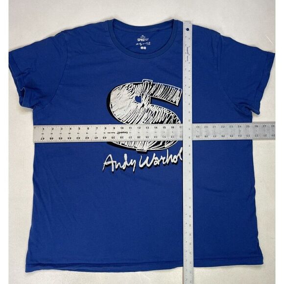 Uniqlo Andy Warhol Art Money Sign Graphic T-shirt Women 3XL Blue Short Sleeve - Picture 5 of 5